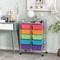 10 Drawer Rolling Storage Cart with Lockable Wheels Metal Frame Organizer for Office Classroom Craft Room Storage